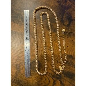 Joan Rivers Gold Tone Wheat Chain Necklace 30 Inch Adjustable Braided Link